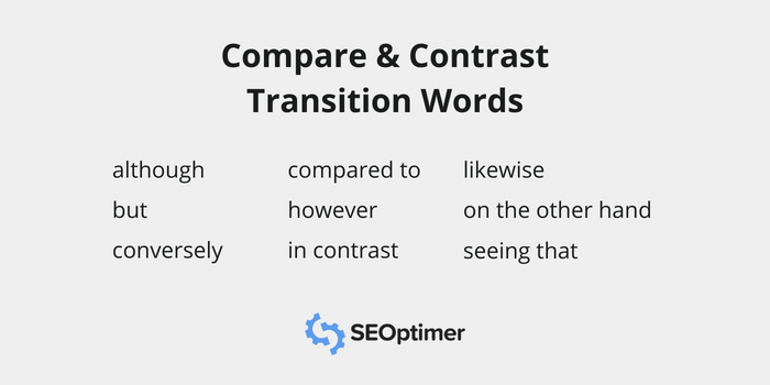 Vergleich und Gegenüberstellung von SEO-Übergangswörtern